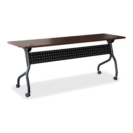 Lorell Lorell Mobile 60" Flip Top Training Table - Mahogany/Black LLR59513